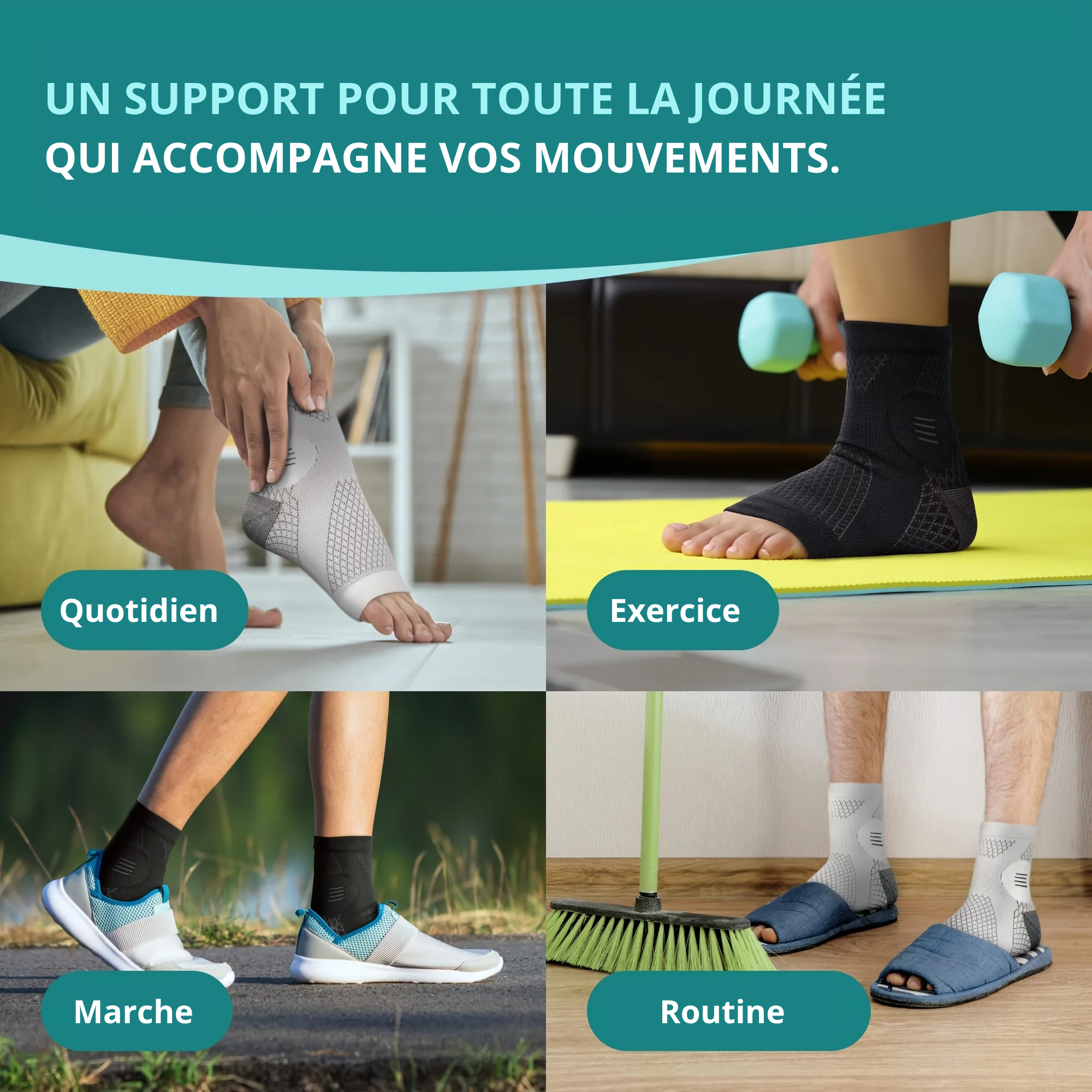 Chaussettes de Compression Cheville & Voûte Plantaire – Design Orteils Ouverts