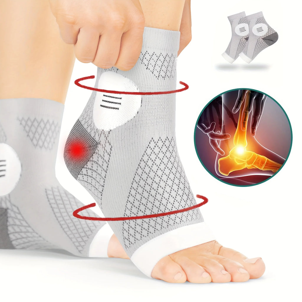 Chaussettes de Compression Cheville & Voûte Plantaire – Design Orteils Ouverts